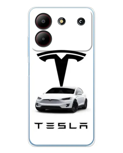 Чехол для ZTE Blade A54 с картинкой «Tesla White Style»