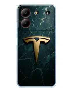 Чехол для ZTE Blade A54 с картинкой «Мраморная Tesla Gold»
