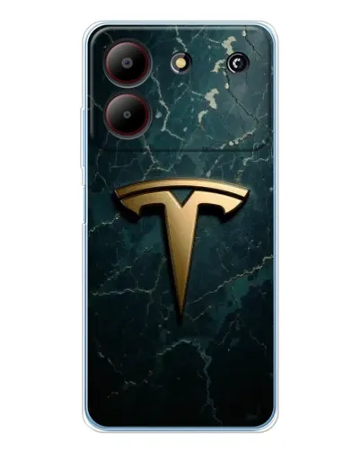 Чехол для ZTE Blade A54 с картинкой «Мраморная Tesla Gold»