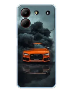 Чохол для ZTE Blade A54 з картинкою «Audi у хмарах диму»