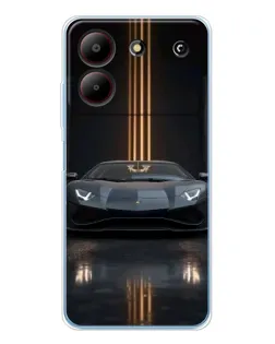 Чохол для ZTE Blade A54 з картинкою «Lamborghini золоті лінії»