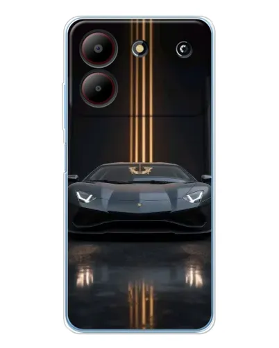 Чехол для ZTE Blade A54 с картинкой «Lamborghini золотые линии»