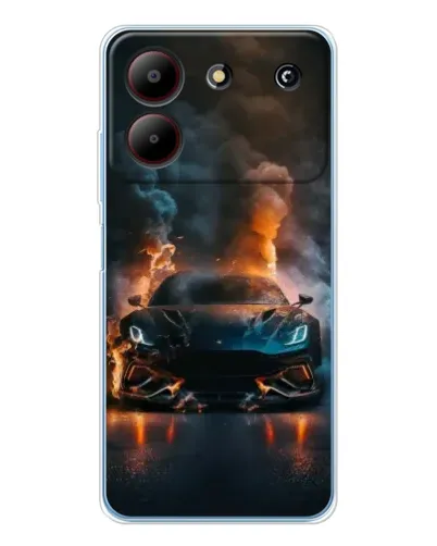 Чехол для ZTE Blade A54 с картинкой «Lamborghini дымная эстетика»