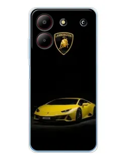Чехол для ZTE Blade A54 с картинкой «Lamborghini желтый акцент»