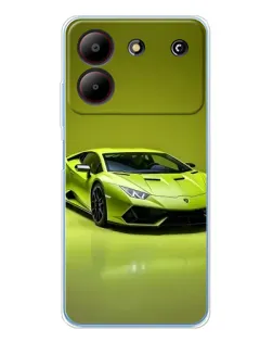 Чехол для ZTE Blade A54 с картинкой «Салатовый Lamborghini Huracan»