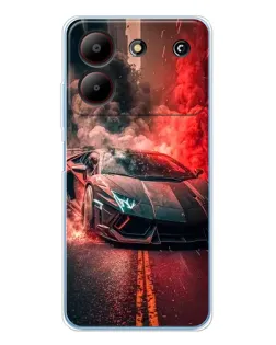 Чехол для ZTE Blade A54 с картинкой «Lamborghini красный дым»