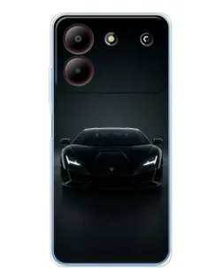 Чехол для ZTE Blade A54 с картинкой «Черный Lamborghini Aventador»
