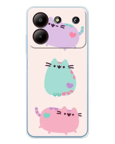 Чехол для ZTE Blade A54 с картинкой «Pusheen трио» Чехол для ZTE Blade A54 с картинкой «Pusheen трио»