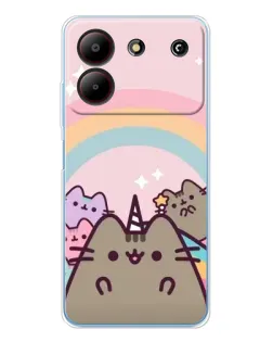 Чехол для ZTE Blade A54 с картинкой «Единорог Pusheen»