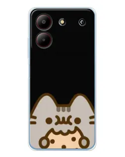 Чехол для ZTE Blade A54 с картинкой «Пушин на черном»