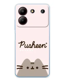 Чехол для ZTE Blade A54 с картинкой «Pusheen логотип»