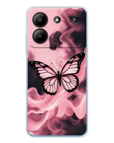 Чехол для ZTE Blade A54 с картинкой «Бабочка в дыму»