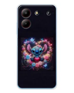 Чехол для ZTE Blade A54 с картинкой «Stitch в цветах» Чехол для ZTE Blade A54 с картинкой «Stitch в цветах»