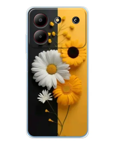 Чехол для ZTE Blade A54 с картинкой «Подсолнух и ромашка»