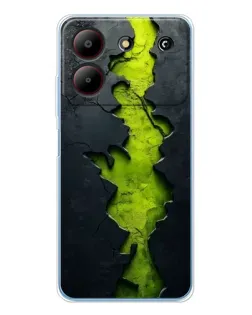 Чехол для ZTE Blade A54 с картинкой «Салатовый разлом скалы»