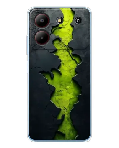 Чехол для ZTE Blade A54 с картинкой «Салатовый разлом скалы»