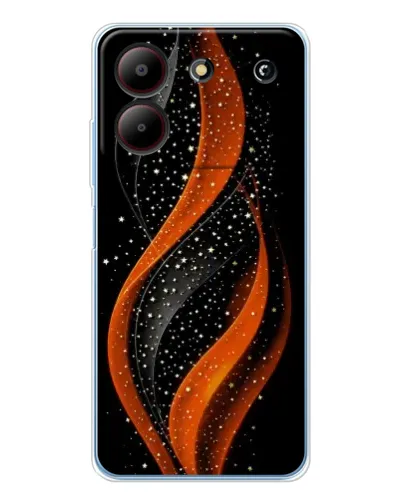 Чехол для ZTE Blade A54 с картинкой «Огненная звездная волна»