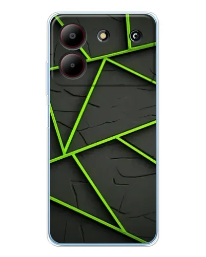 Чехол для ZTE Blade A54 с картинкой «Зеленые геометрические линии»