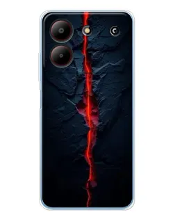 Чехол для ZTE Blade A54 с картинкой «Kрасная лавовая трещина»