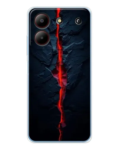 Чехол для ZTE Blade A54 с картинкой «Kрасная лавовая трещина»