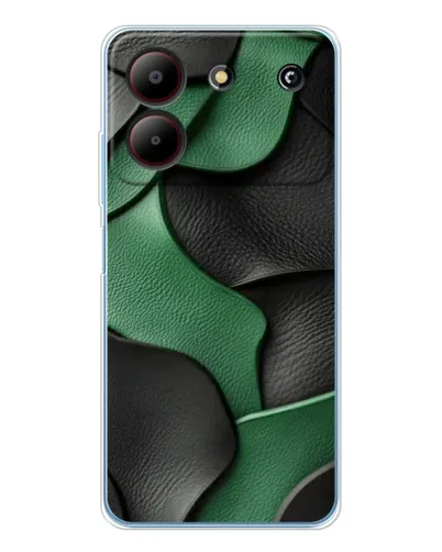 Чехол для ZTE Blade A54 с картинкой «Зеленые кожаные волны»