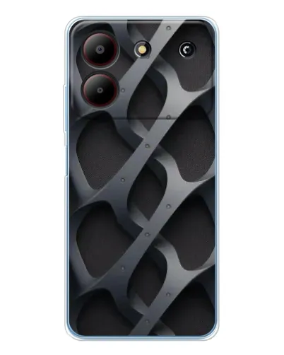 Чехол для ZTE Blade A54 с картинкой «Объемное серое плетение»