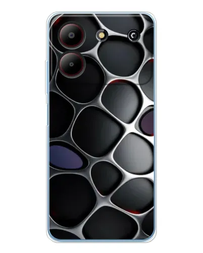 Чехол для ZTE Blade A54 с картинкой «Объемная темная решетка»