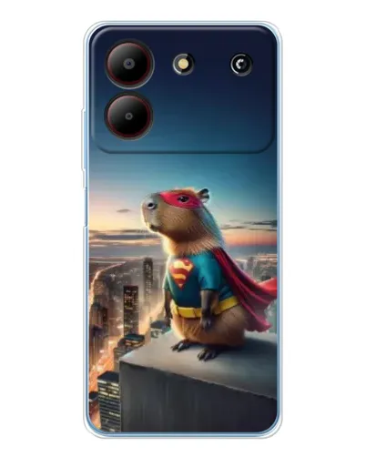 Чехол для ZTE Blade A54 с картинкой «Капи-мен супергерой»