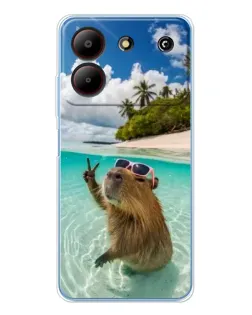 Чехол для ZTE Blade A54 с картинкой «Капибара на море» Чехол для ZTE Blade A54 с картинкой «Капибара на море»