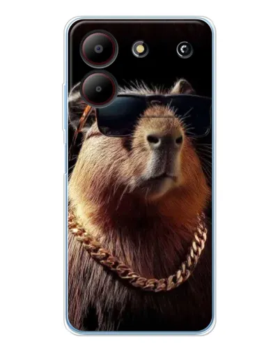 Чехол для ZTE Blade A54 с картинкой «Капибара золотая цепь»