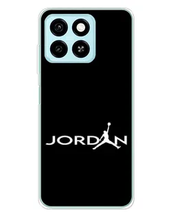 Чехол для ZTE Blade A55 с картинкой «Jordan White Logo»