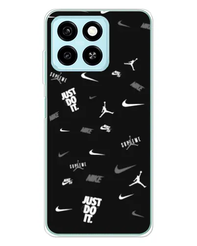 Чехол для ZTE Blade A55 с картинкой «Nike Black Pattern»