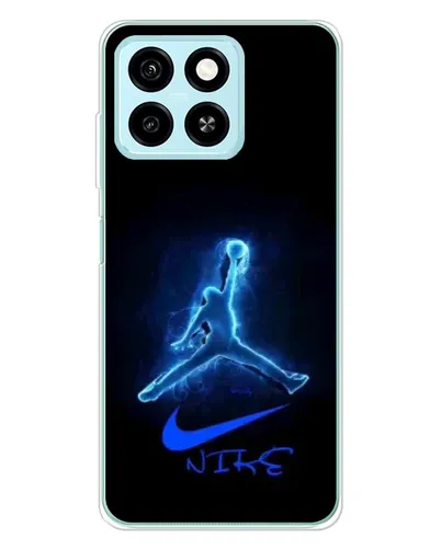 Чехол для ZTE Blade A55 с картинкой «Jordan Neon Blue»