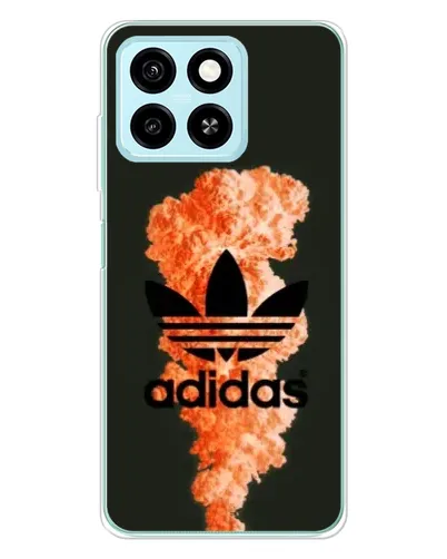 Чехол для ZTE Blade A55 с картинкой «Оранжевый дым Adidas»