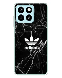 Чехол для ZTE Blade A55 с картинкой «Белый мрамор Adidas»