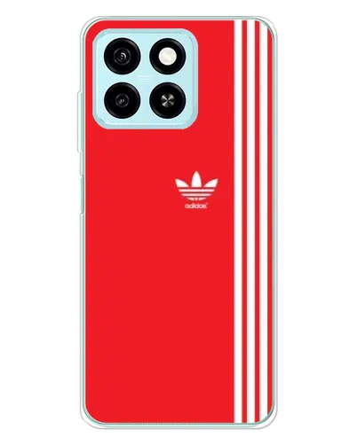 Чехол для ZTE Blade A55 с картинкой «Красный минимализм Adidas»