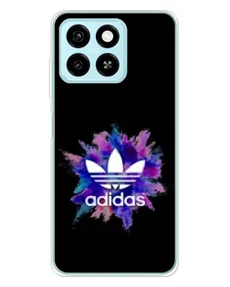 Чехол для ZTE Blade A55 с картинкой «Взрыв красок Adidas»