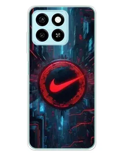 Чехол для ZTE Blade A55 с картинкой «Техногенный стиль Nike»