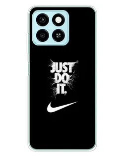 Чехол для ZTE Blade A55 с картинкой «Текстовый принт Nike»