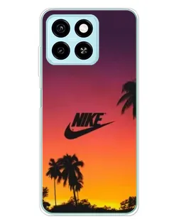 Чехол для ZTE Blade A55 с картинкой «Nike на закате солнца»