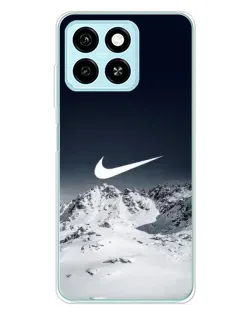 Чехол для ZTE Blade A55 с картинкой «Nike — зимние горы»