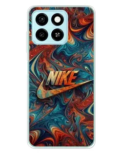 Чехол для ZTE Blade A55 с картинкой «Nike в абстракции»
