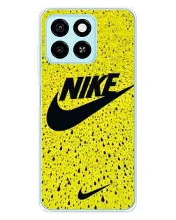 Чехол для ZTE Blade A55 с картинкой «Желтый текстурный Nike»
