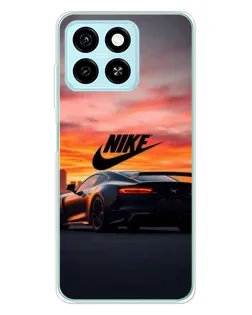 Чехол для ZTE Blade A55 с картинкой «Nike и суперкар»