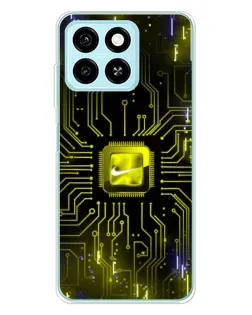 Чехол для ZTE Blade A55 с картинкой «Nike — золотая искра»