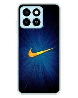 Чехол для ZTE Blade A55 с картинкой «Синий пульс Nike»