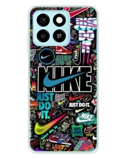 Чехол для ZTE Blade A55 с картинкой «Яркий коллаж Nike»