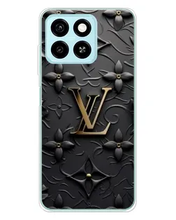 Чехол для ZTE Blade A55 с картинкой «Кожаная текстура LV»