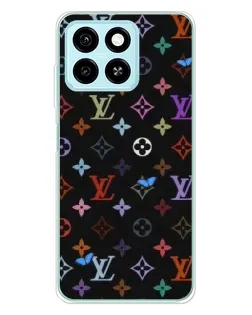 Чехол для ZTE Blade A55 с картинкой «Цветная монограмма LV»