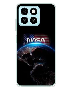 Чехол для ZTE Blade A55 с картинкой «Земля из космоса NASA»
